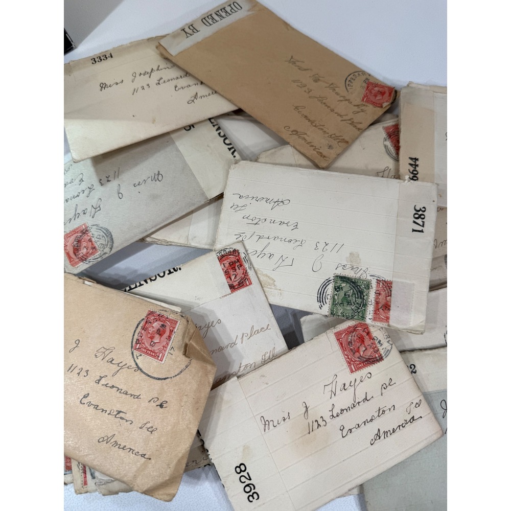 WWI Era Censor Opened Letters Lot of 5 most 1917 to Evanston IL Military